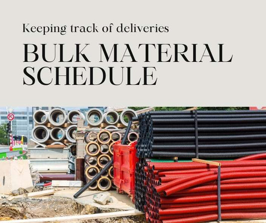 Bulk Material Schedule Template Track Entire Wet works Materials